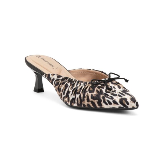 ANNE KLEIN leopard Indra Heeled Animal Print Mules - Picture 1 of 2